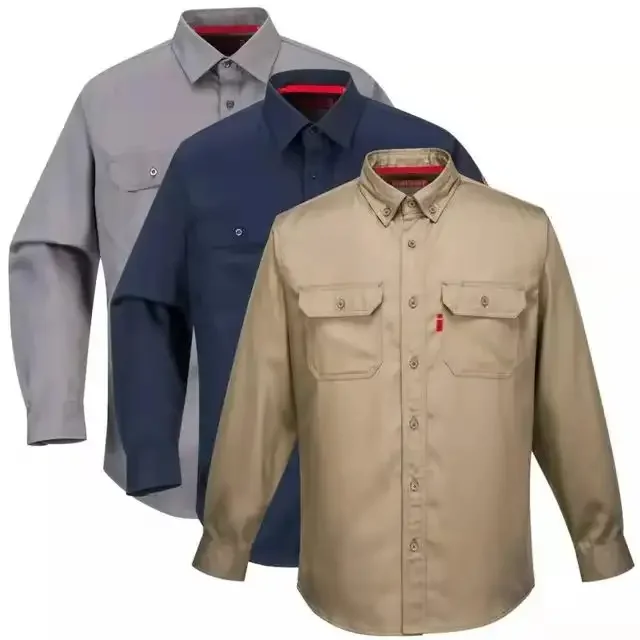 Wholesale NFPA 2112 flame retardant 100% cotton fire resistant fr clothing frc shirts