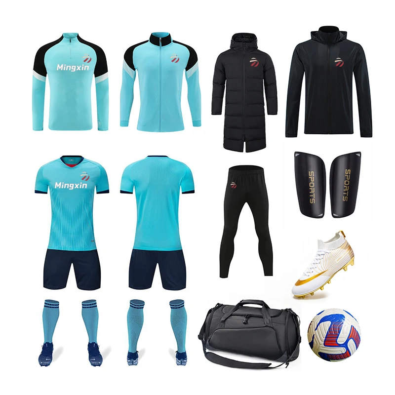 Дизайн клуба команда название Ретро мужской пустой Maillot Club De Foot синий и белый комплект футбольной формы с носками
