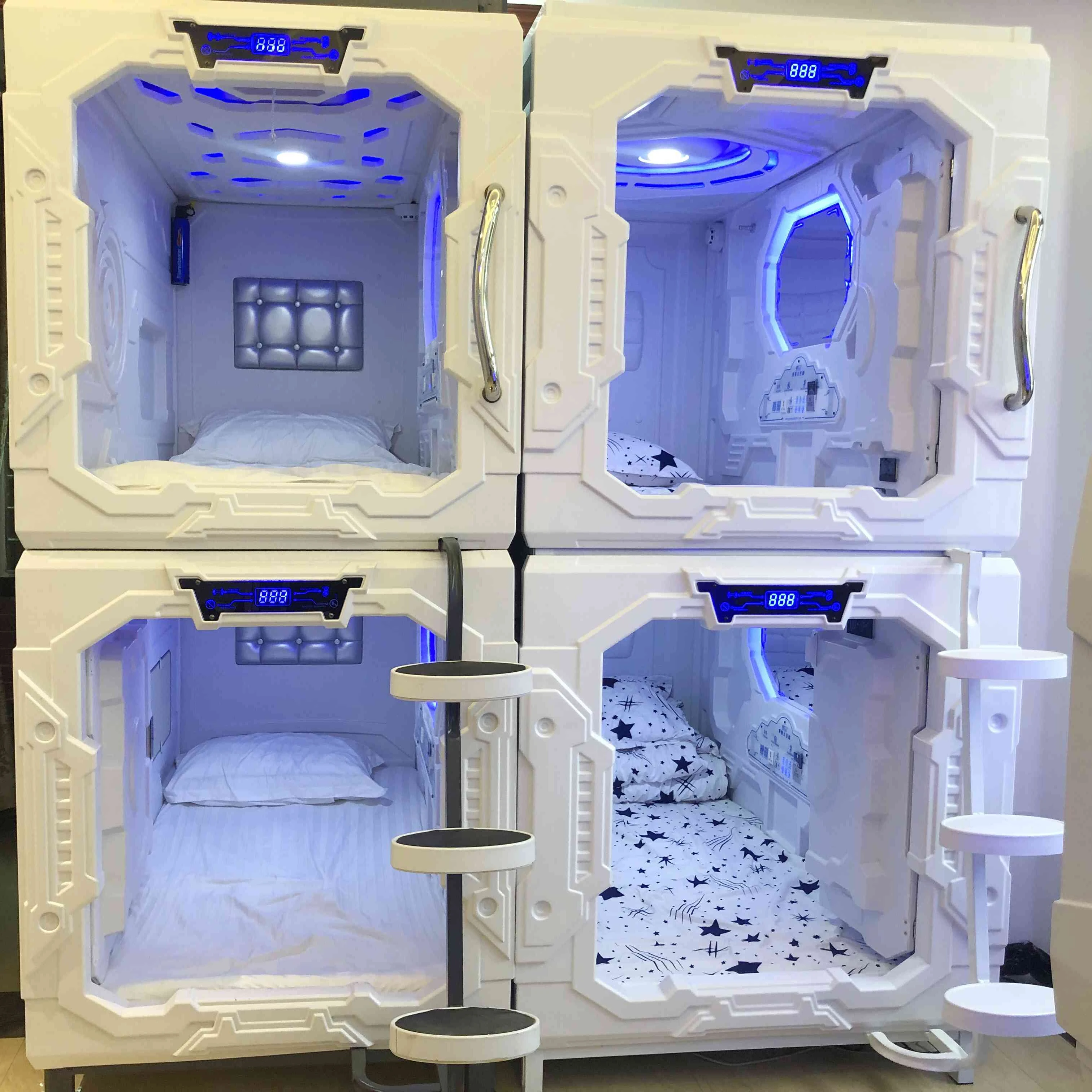 Новейшие комплекты для спальни в виде капсулы в виде горизонтального занавеса, Капсульная гостиничная кровать, двухъярусные кровати, спальные подставки