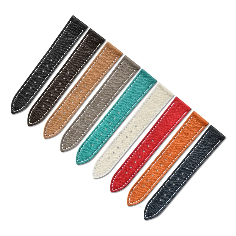 fashionable  popular factory  thin oil edge  french calf  leather  watch strap hot sales  high quality watch genuine straps