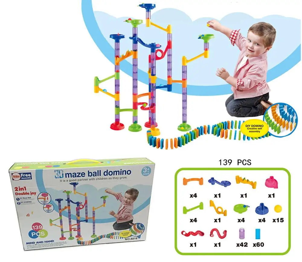 Kids Brain Training Toy Crazy Marble Track Race Marble Run Play Set