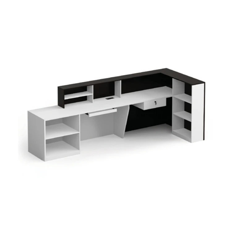 Custom Modern Beauty Salon Reception Counter High End White Front Desk