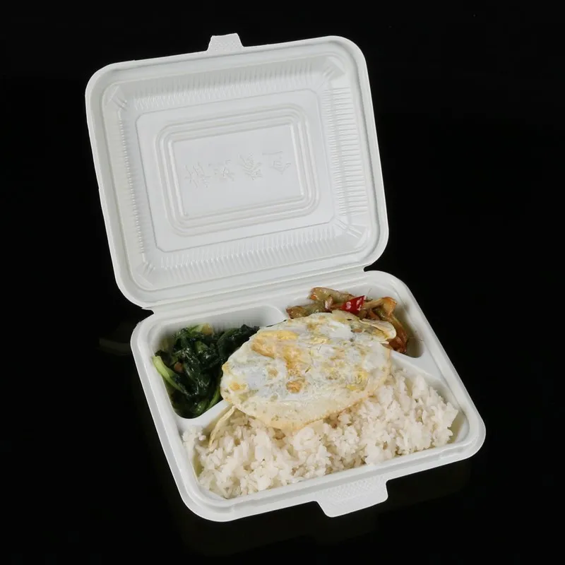 plastic boxes food disposable 3 compartment clamshell take away food containers