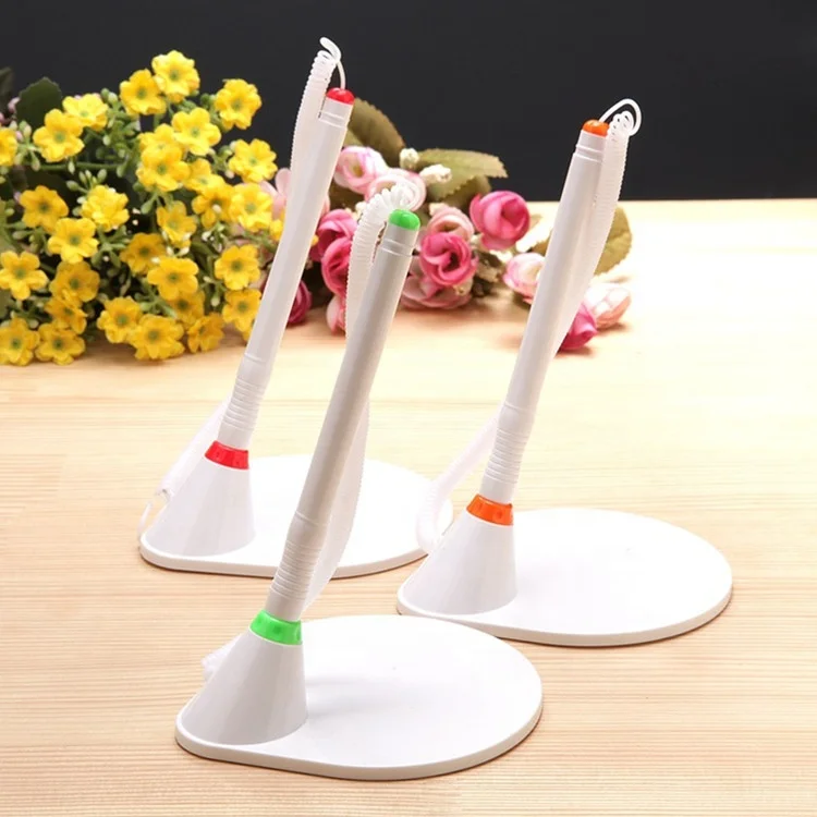 Various Kinds High Class Metal Plastic Table Desk Stand Logo Custom Printing Counter Pen With Chain String