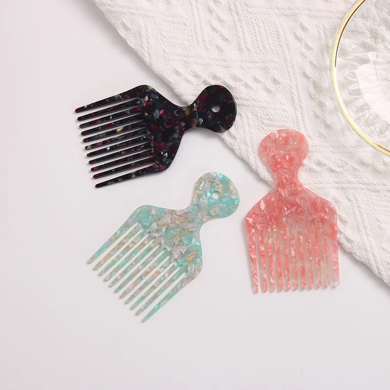 New personality acetic acid sheet comb cross-border long handle simple retro smooth hair comb