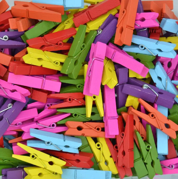 Горячие продажи 35 мм красочные маленькие деревянные Ремесла колышки Свадебный декор