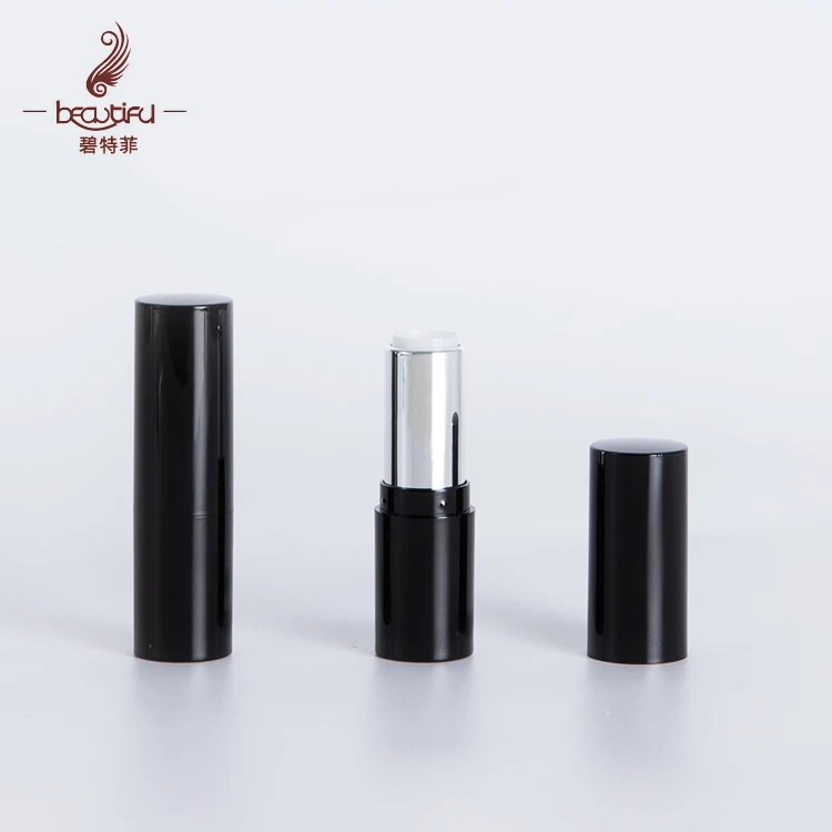LOW MOQ 3-4g plastic lipstick packaging , black lipstick container , 11.8/12.1/12.7mm lipstick tube