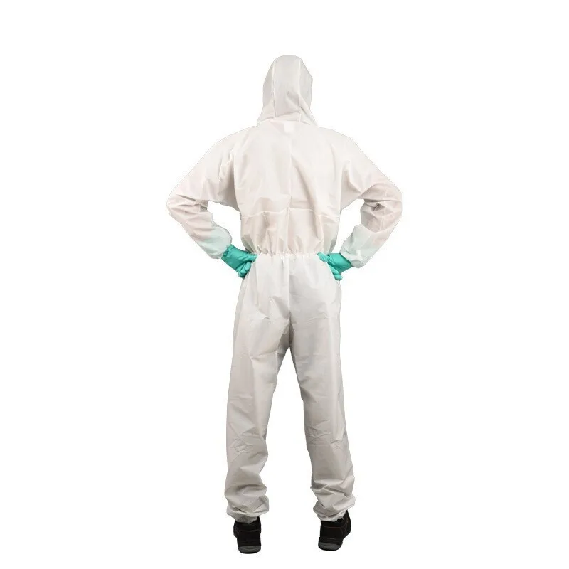 Disposable White Laboratory Coveralls Non-Woven Protective  Breathable Dust-Proof Water-Proof Spraying  laboratory coveralls