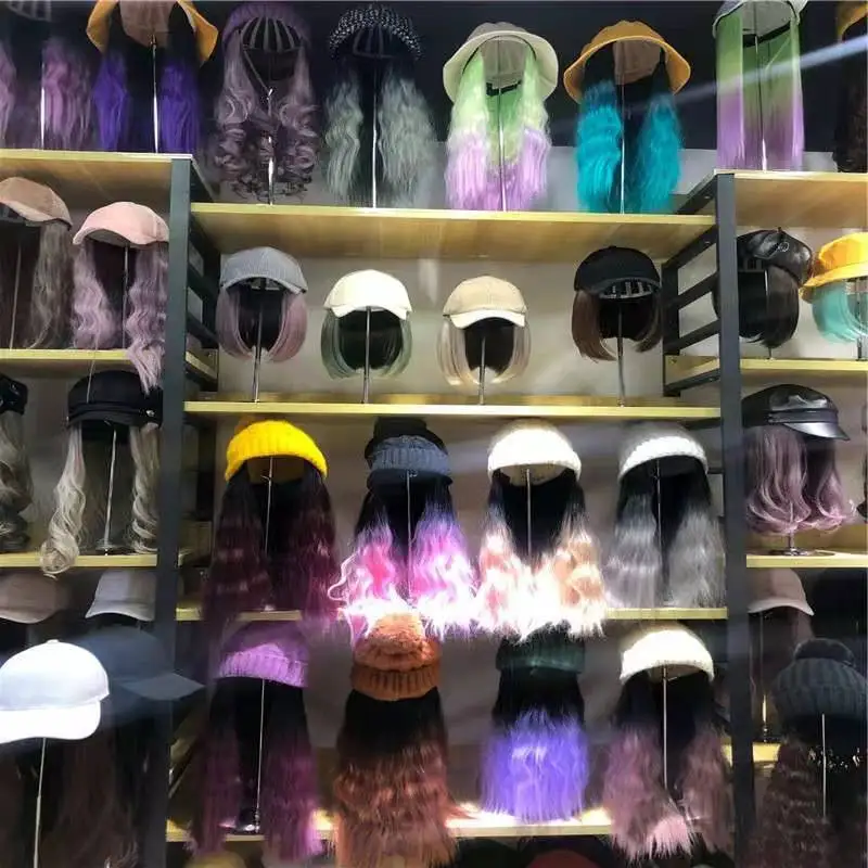 Шерстяная Шапка-парик с градиентом шапка-парик deta съемная стиль водной ряби одна шапка для двойного