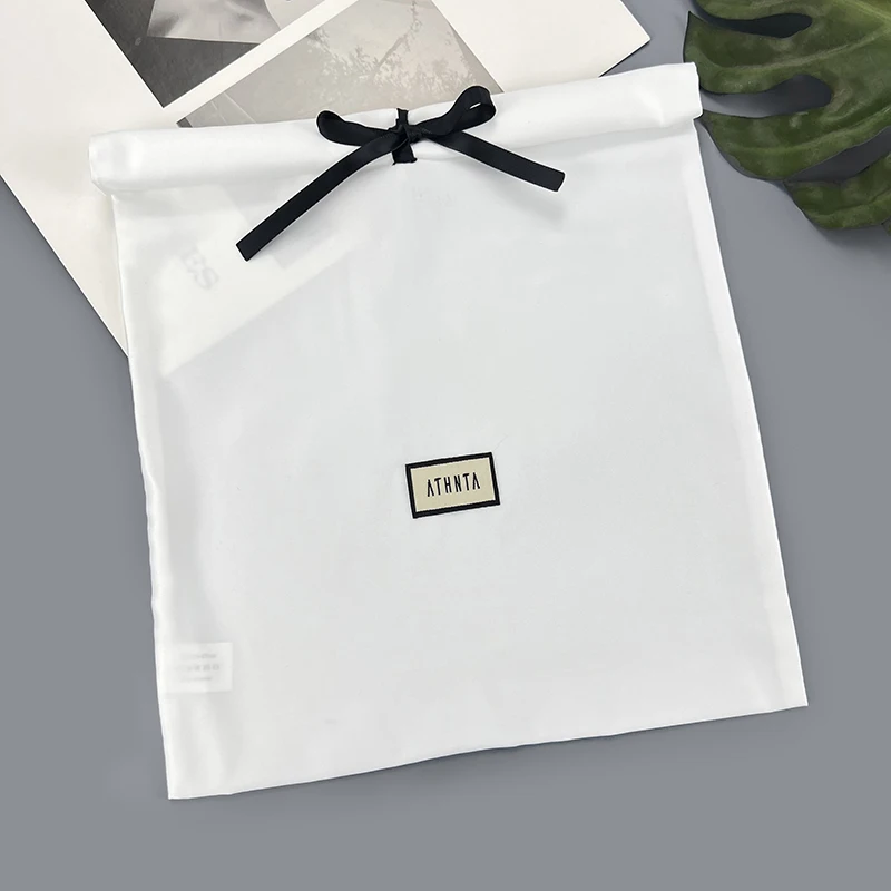 Wholesale Beige Small Matte Satin Gift Envelope Pouch for Handbag Purse Clothes Satin Packaging Dust Bag