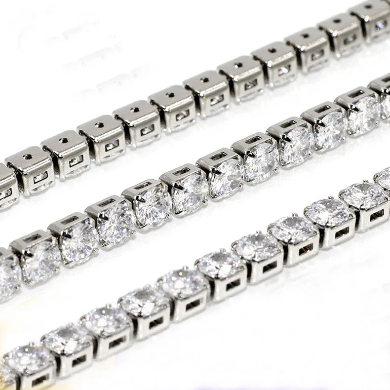 Jewelry Zircon Chain for Necklace Bracelet Waterproof Tarnish Free 18K Gold Plated Zirconia Copper Brass Chain for Necklace