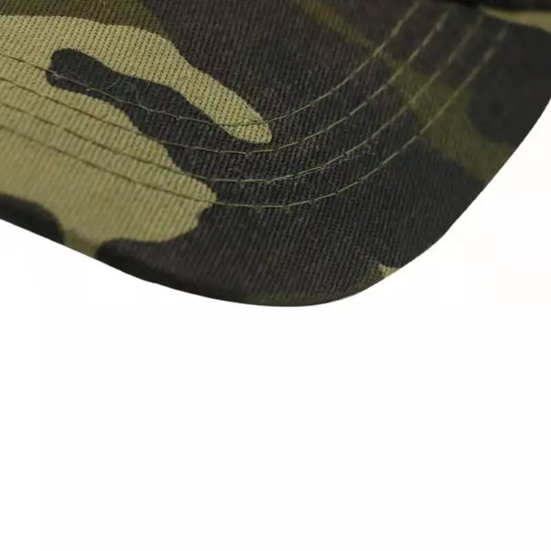 Army green camouflage hat with fake hair man fashion custom unisex 6 panel  baseball cap