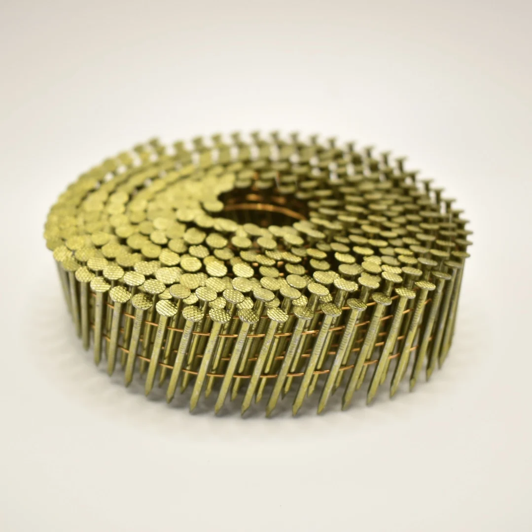 Screw smooth ring shank Factory Prices Q235 material full color coated  Coils Nails Wooden pallet use