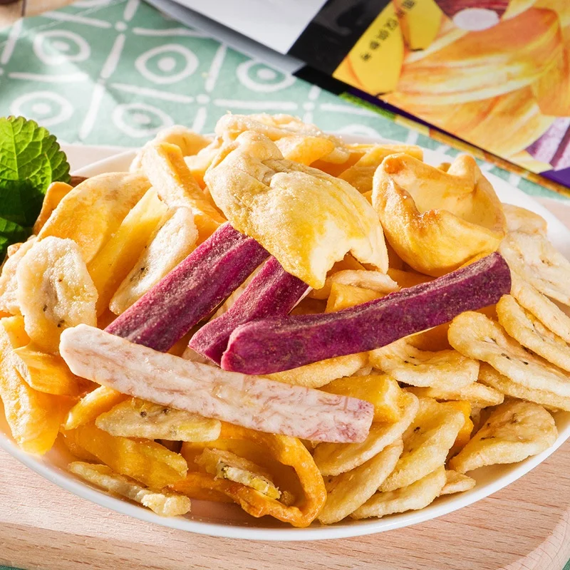 Hot Sale 200g Organic Banana Crispy Fried Taro and Sweet Potato Mixed Vegetable and Fruits Chips Exotic Snacks in Bag
