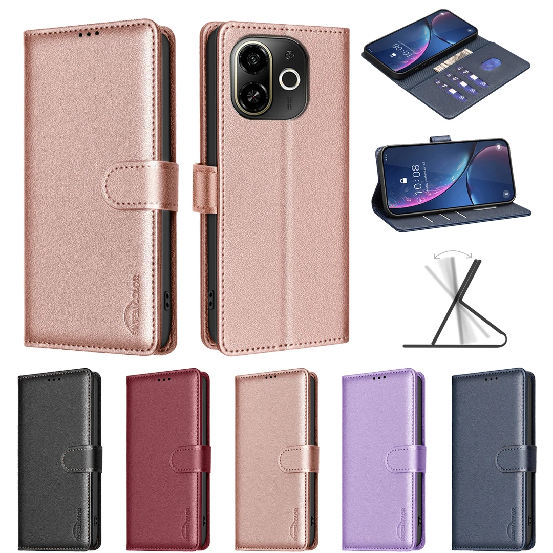 Fashion wallet flip RFID protection phone shockproof leather Case For SPARK 30C 5G/Tecno POP 9 5G
