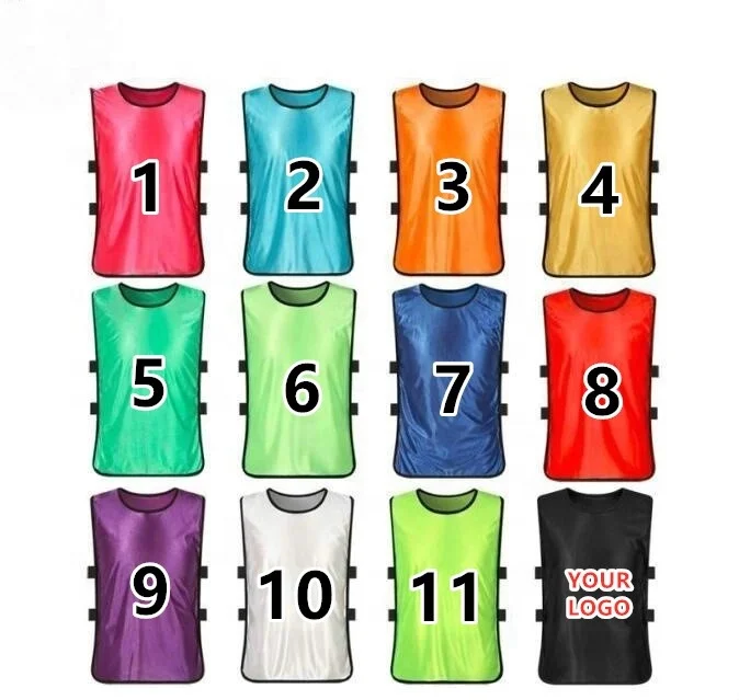 
factory wholesale practice jersey scrimmage vest pinnies training bibs for adults and youth soccer basketball football 