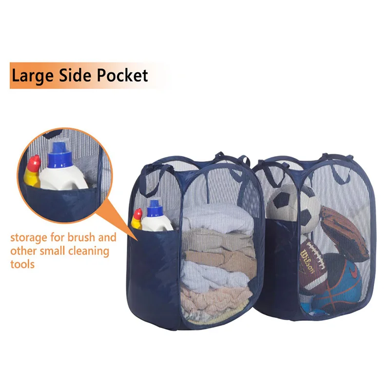 Mesh Pop up Laundry Hamper for Camp Laundry Use Foldable Apparel ISO9001/ISO14001 Mesh/polyester,mesh