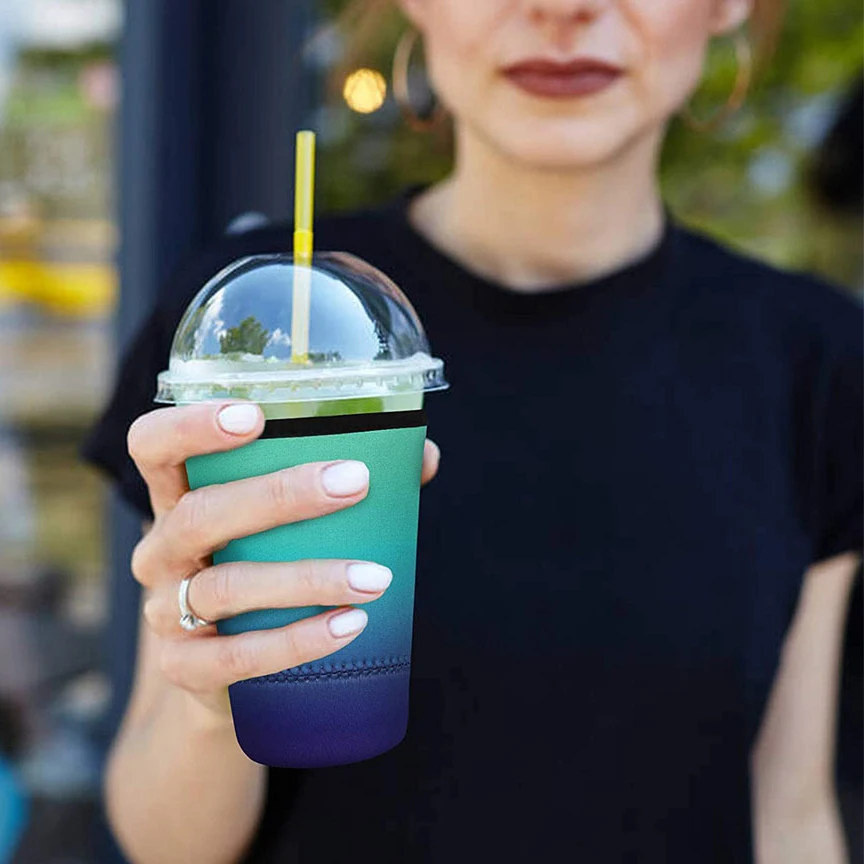 Wholesale Custom printed 16OZ 24OZ 32OZ Reusable Neoprene Iced Coffee cup Sleeves