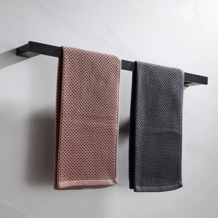 Samiyah Single Pole Bathroom Accessories Towel Bar Black Chrome And Stainless Steel Bath Towel Rack