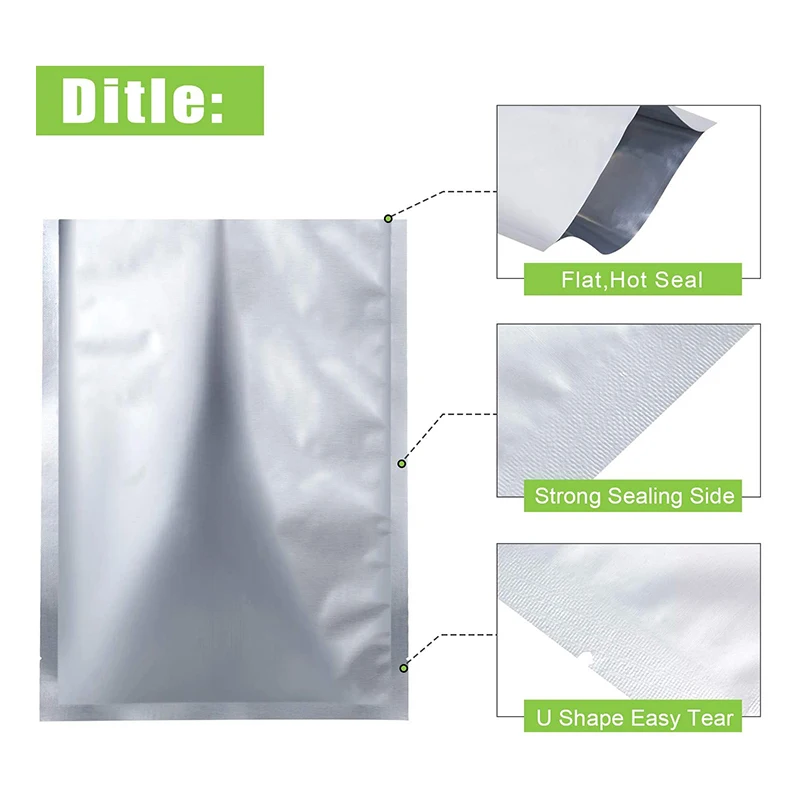 Customizable mylar bags Three side sealing Aluminum Foil Bag vacuum sealed for Food Packaging