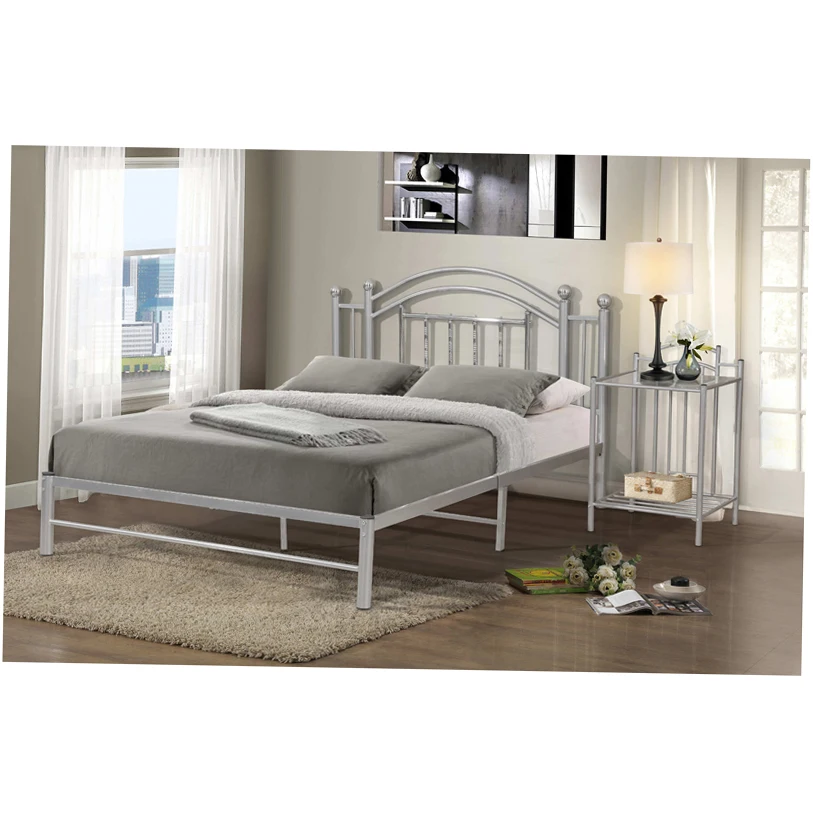 New Arrival Bed Frame American King Size Metal Pipe Low Price Best Double Room Furnitures Iron Bedroom Furniture Wrought