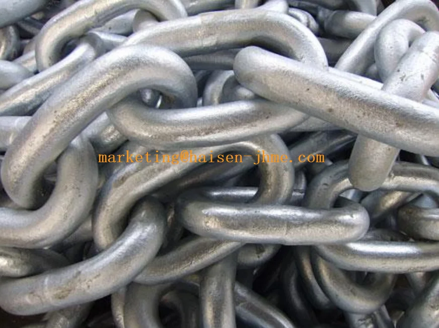 Black painted marine steel open link  anchor chain for ships and vessels