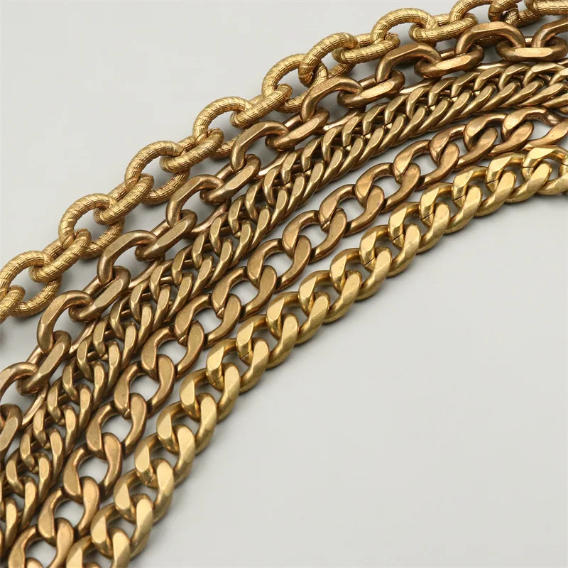 DWDP-Chain12B Flat Cable Link Chain Brass Cable Chain Oval Shape Chain