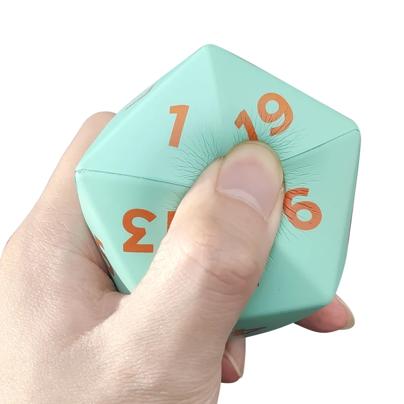 Manufacture Custom 20 Sided Anti Stress Board Game Dice D20 PU Foam Dice
