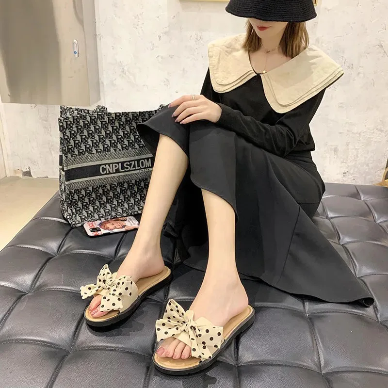 2022  The new bow slippers in summer Very Popular Good Quality Women Shoes Flat