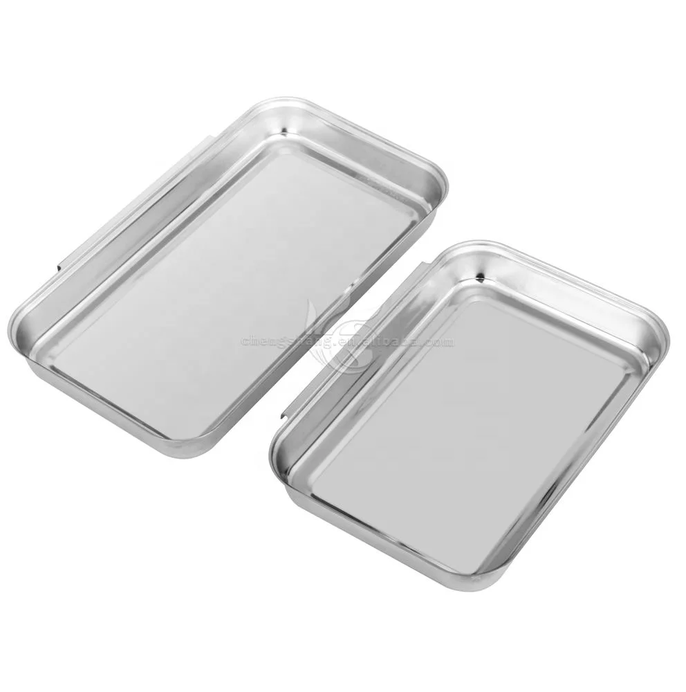 Stainless Steel Steaming Tray and Hot Dish Plate Cold Steamed Rice Tray Steamer Pan Rectangle Cake Pan Fruit Tray