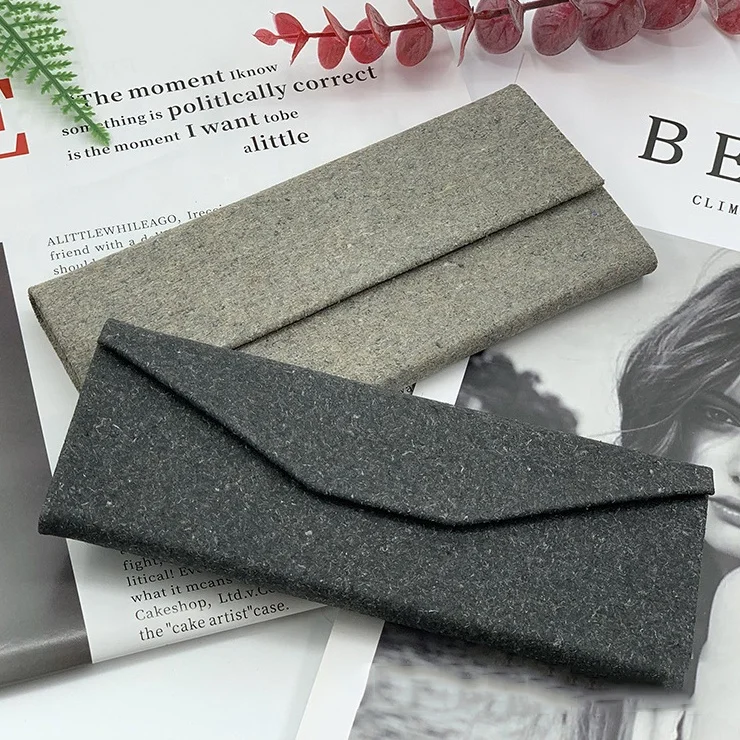 Customized Bonded Leather Foldable Glasses Case Regenerated Material Recyclable Sunglasses Box