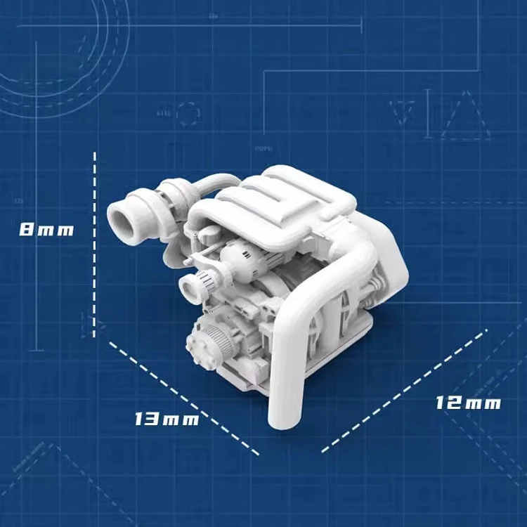 1/64 Vehicle Engine 13B Model Uncolored Resin Garage Scene Repair Tools Decoration Simulation Scene Toy