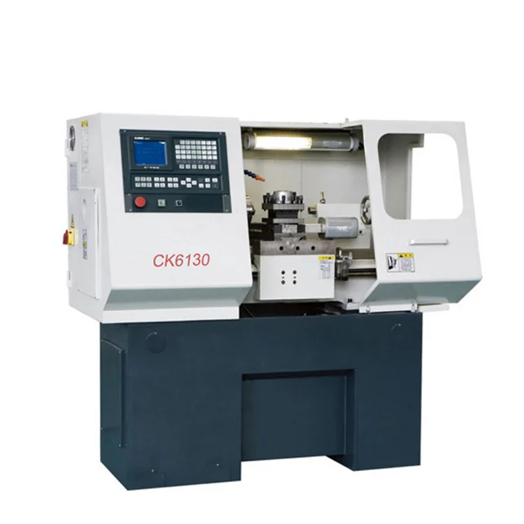 small cnc lathe with bar feeder CK6130 automatic turning machine