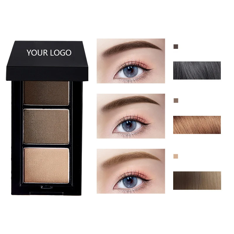 Custom Brand 3 Color Eyebrow Gel Powder OEM Waterproof Makeup Brow Powder Kits Palette