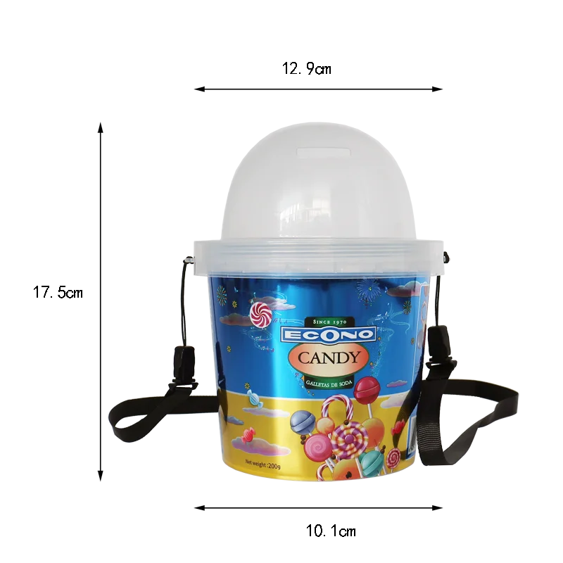 Factory Supply Food Grade Clear White Round Plastic food Bucket With Handle with Lid custom logo and colors price piggy bank