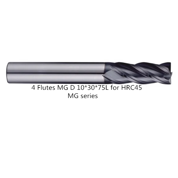 
Diameter 10*30*75 mm 4 Flutes Solid Tungsten Carbide End Mill customized Carbide Cutter coated cutter for HRC45 