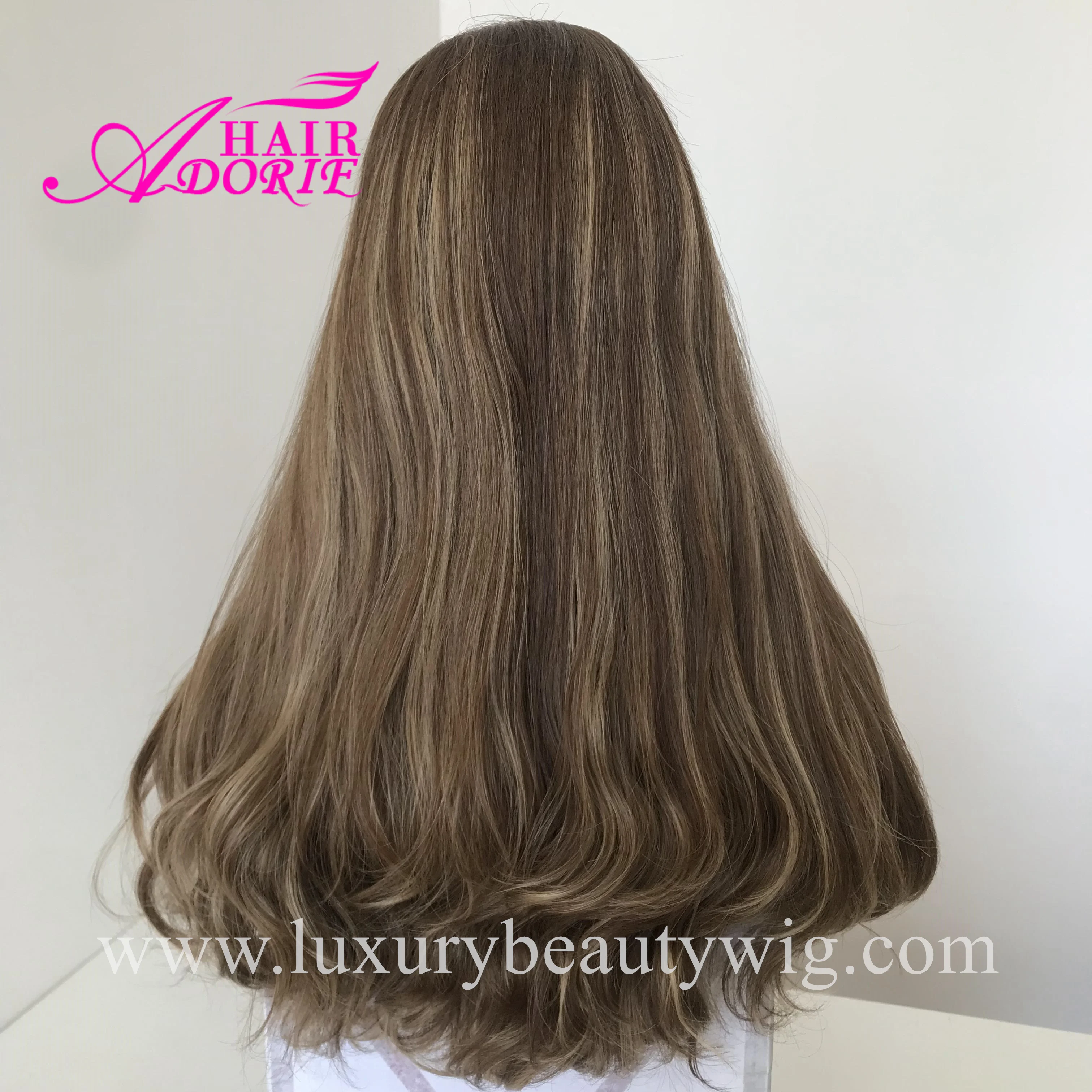 LX141 Fashionable Luxury Soft Silky European Blonde Human Double Drawn Virgin hair Jewish kosher wigs