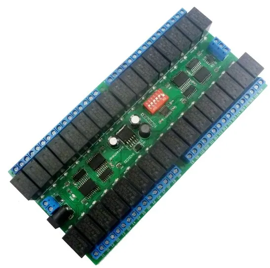 R421C32 DC 12V 32 Channels Mod-bus RTU RS485 Bus Relay Module UART Serial port Board for PLC LED Home automation door lock