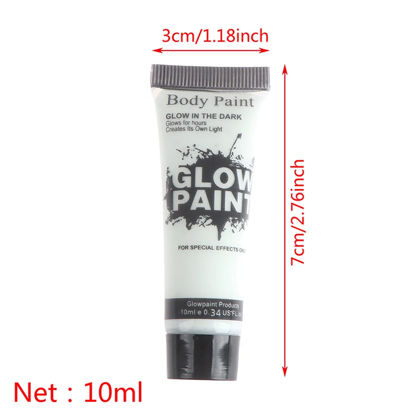 10ML Body Art Paint Neon Fluorescent Party Makeup Cosplay Glow Paint For Body Painting Halloween Carnival Make Up Props