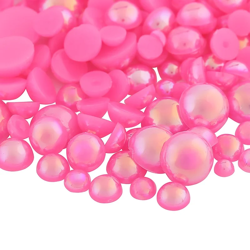 Meiyin Meilin 5000PCS AB flatback pearls rhinestones mixed sizes ABS loose Pearl Bead for DIY Handmade Shoes Craft