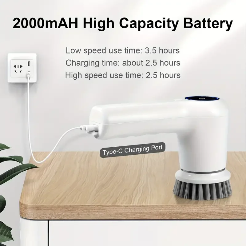 OEM Electric Cleaning Brush Electric Spin Scrubber with 5 Replaceable Brushes Heads for Cleaning Bathroom Shower