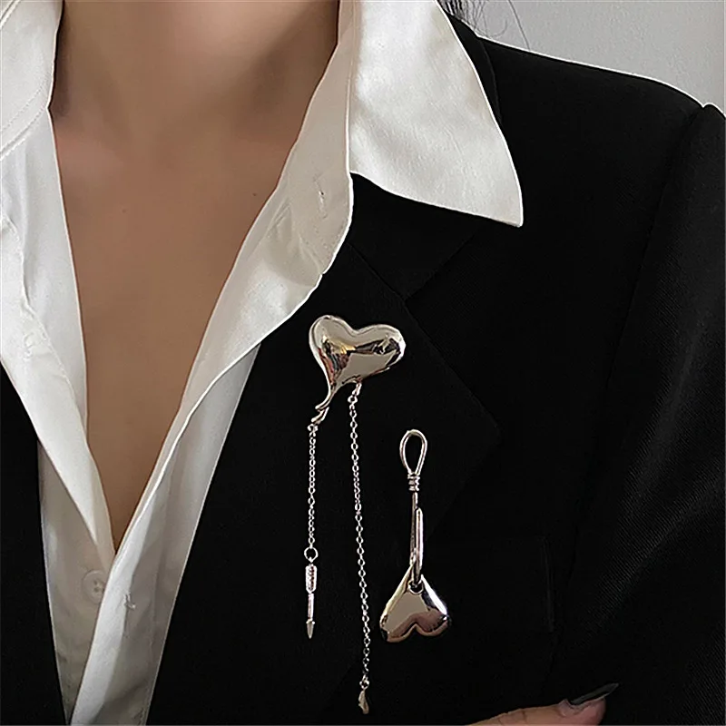 New Water Drop Men Tassel Brooch Pin 925 sterling silver brooch Couple Gold Love Brooches