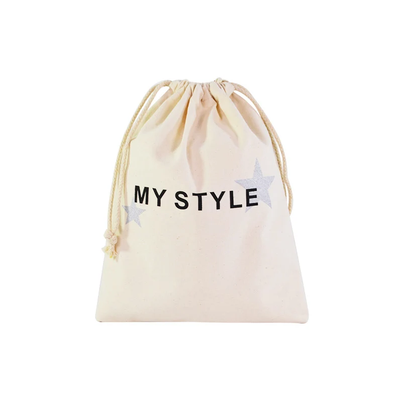 Оптовая продажа белая сумка из органического хлопка на шнурке с индивидуальным