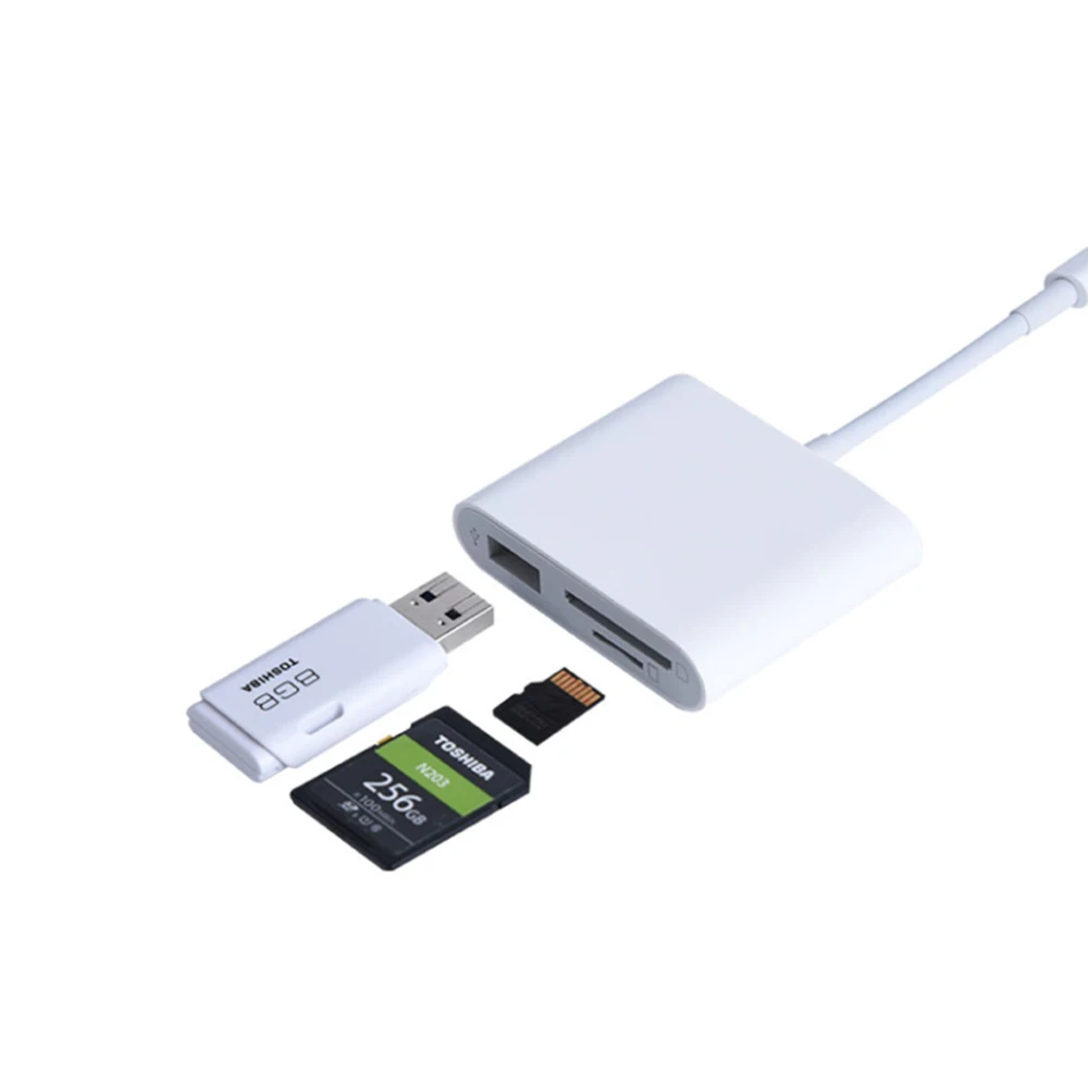 Прямая поставка 3 в 1 адаптер для чтения карт памяти USB C к USB камере