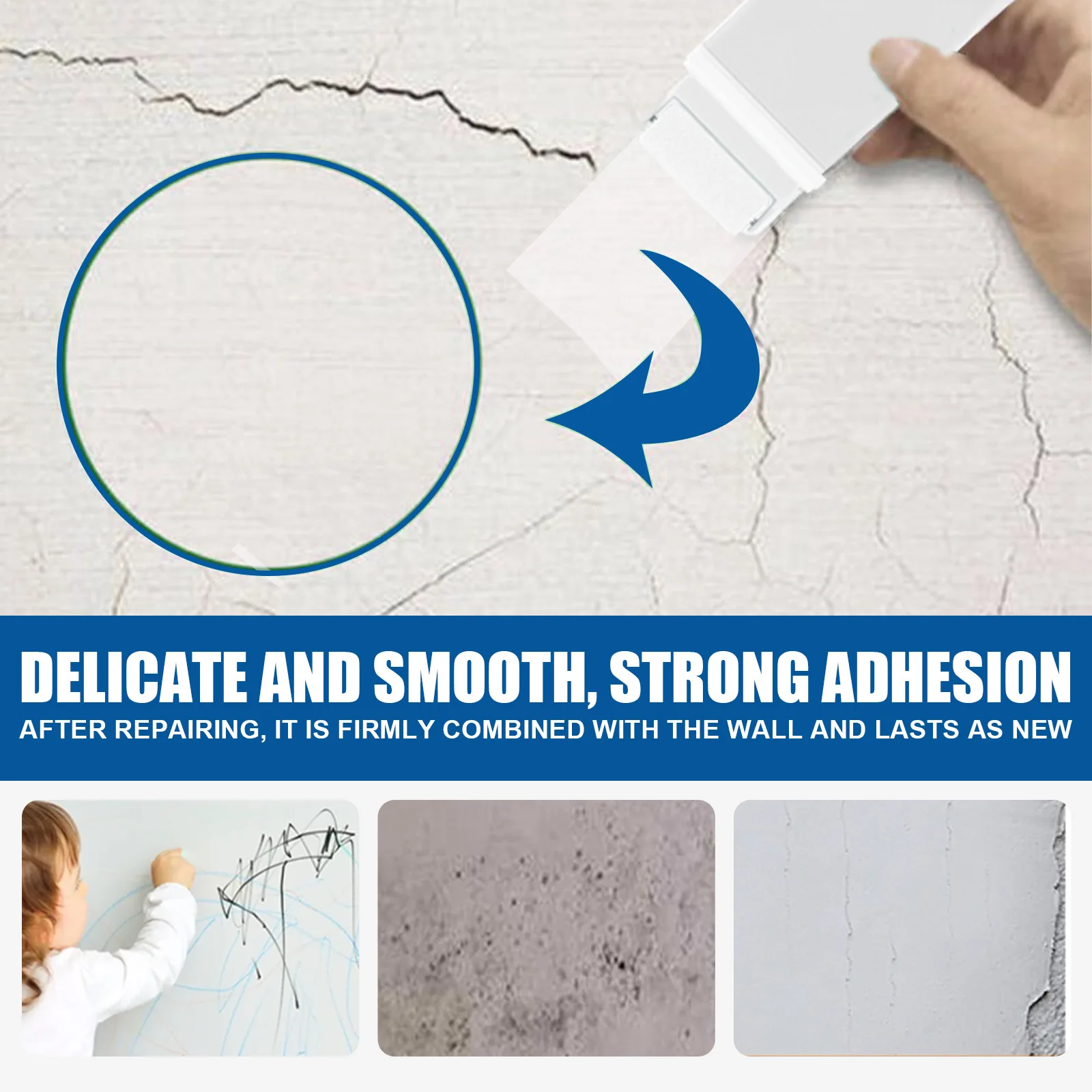 Wall repair roller brush moisture resistant crack graffiti cover renovation with paint wall paint