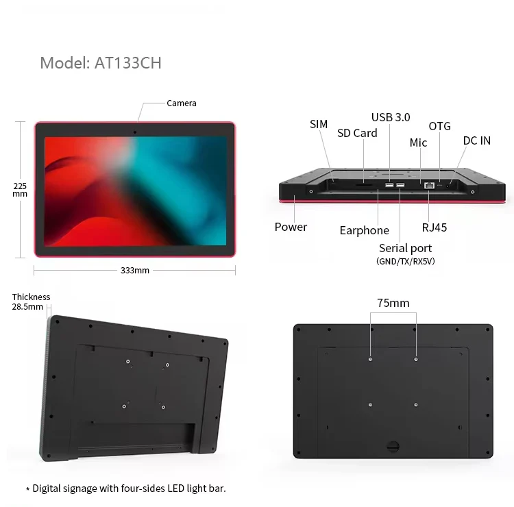 New Upgrade Version 11.0 Os 4g Lte Nfc Android Tablet 13.3 Inch Rk3399 Tablet With Rfid Reader