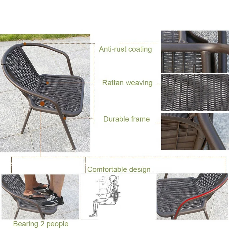 Factory living room chairs outdoor rattan cafe chair wicker patio garden furniture rattan modern dining chairs