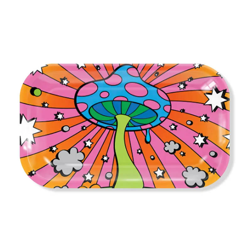 2024 Small Size Rolling Tray 18*14cm Serving Tray Custom Logo Metal Rolling Tray