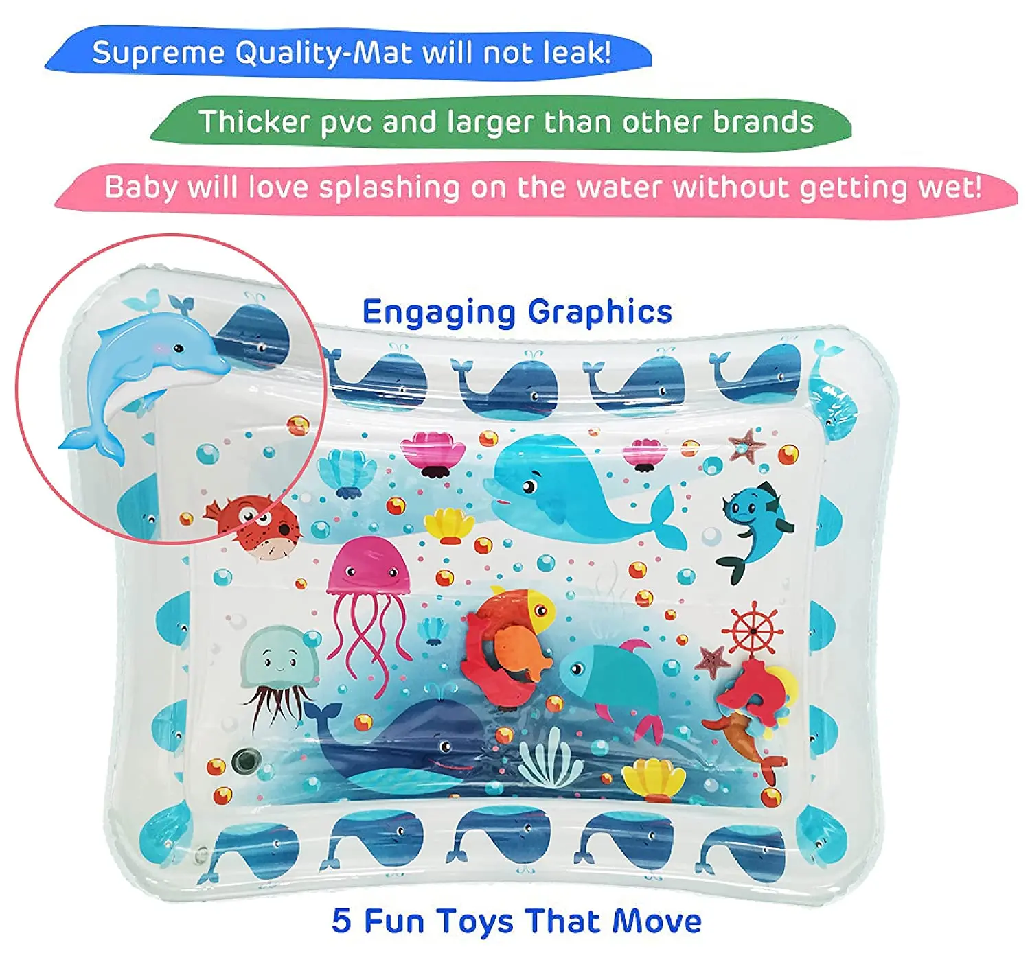 Baby Water Mat Inflatable Cushion Infant Toddler Water Play Mat for Children Early Education Developing Baby Toy Summer Toys