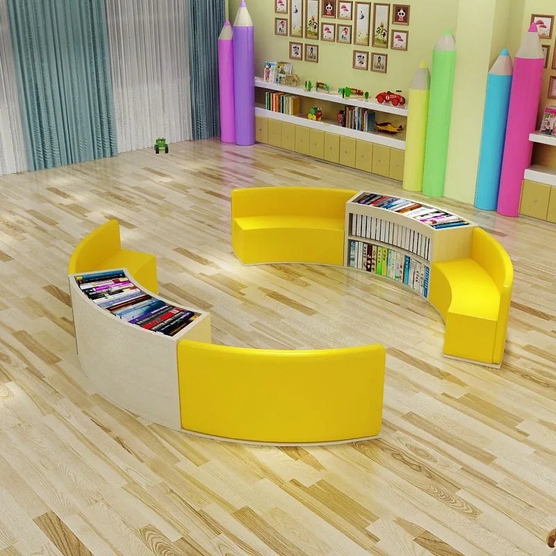 Chiquitos Kindergarten Hall Bench Bookcase Elementary Library Reading Room Picture Library reading corner Bookcase Sofa